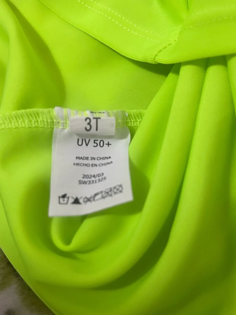 Kids Neon Swim Shirts with Dinosaur Swim Trunks - Boys 3T